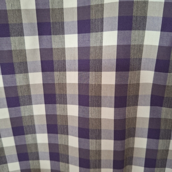 Todd Snyder Gingham Long Sleeve Button Down Shirt Purple/Gray Mens Size 16 - Picture 6 of 7